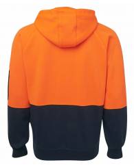 Full Zip Hi Vis Hoodie, 80/20 Poly/Cotton