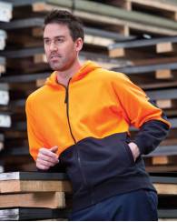 Full Zip Hi Vis Hoodie, 80/20 Poly/Cotton