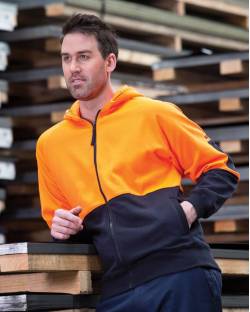 Full Zip Hi Vis Hoodie, 80/20 Poly/Cotton Full Zip Hi Vis Hoodie, 80/20 Poly/Cotton